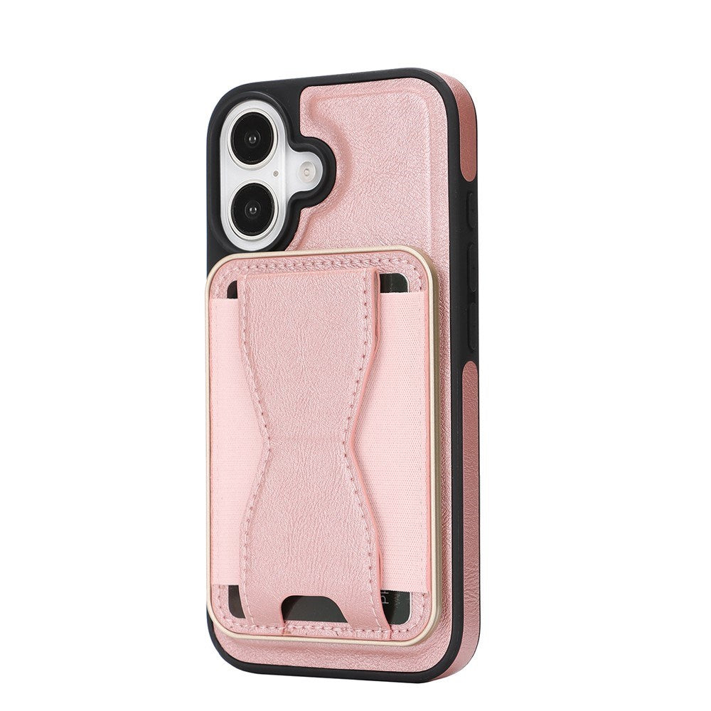 iPhone 17 EIDERWOOD Kunstskinn Bak Deksel m. Kortholder & Stativfunksjon - MagSafe Kompatibel - Rosa