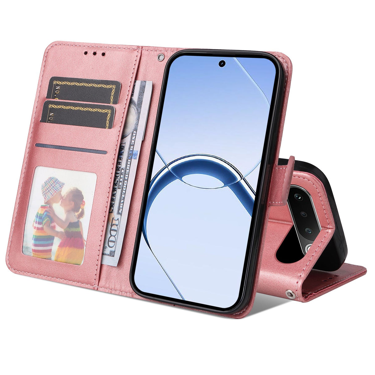 Realme 16 EIDERWOOD Kunstskinn Flip Deksel m. Stropp - Rosa