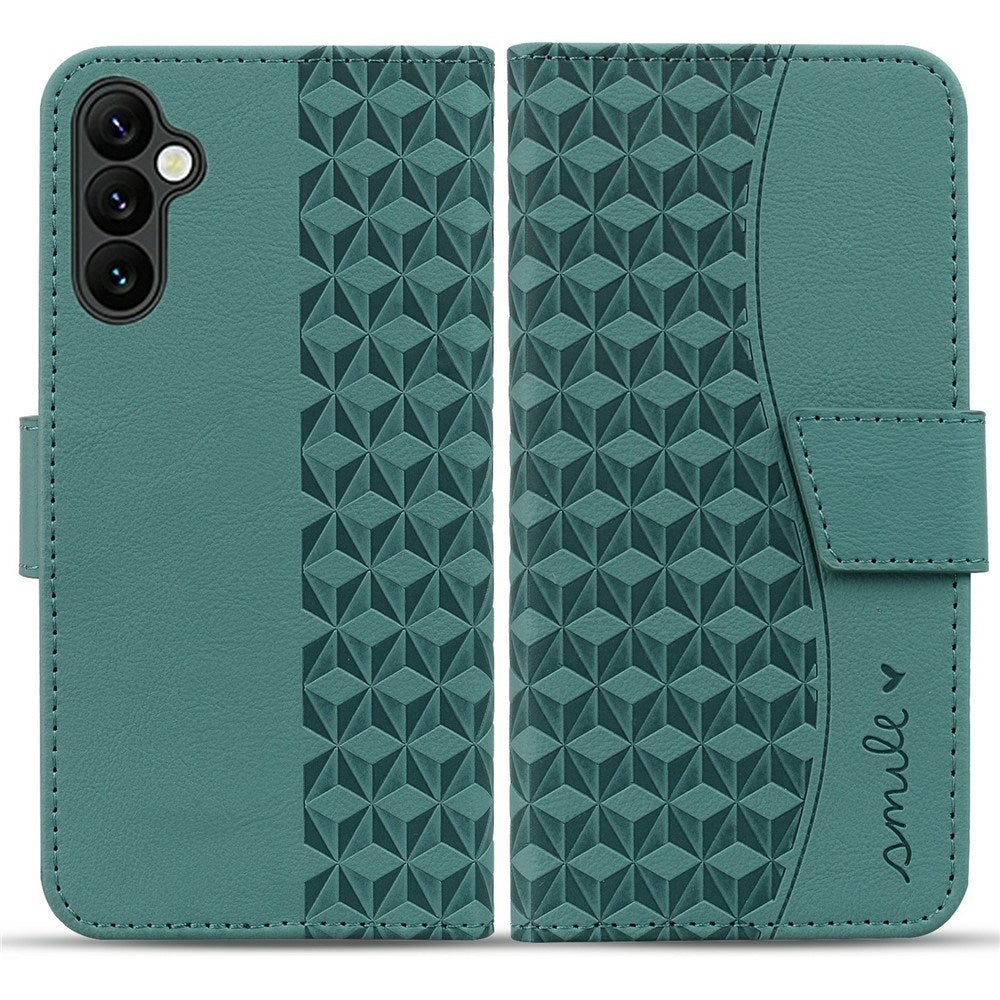 Samsung Galaxy A57 EIDERWOOD Flip Deksel med Trykk - Kortholder & Stropp - Grønn