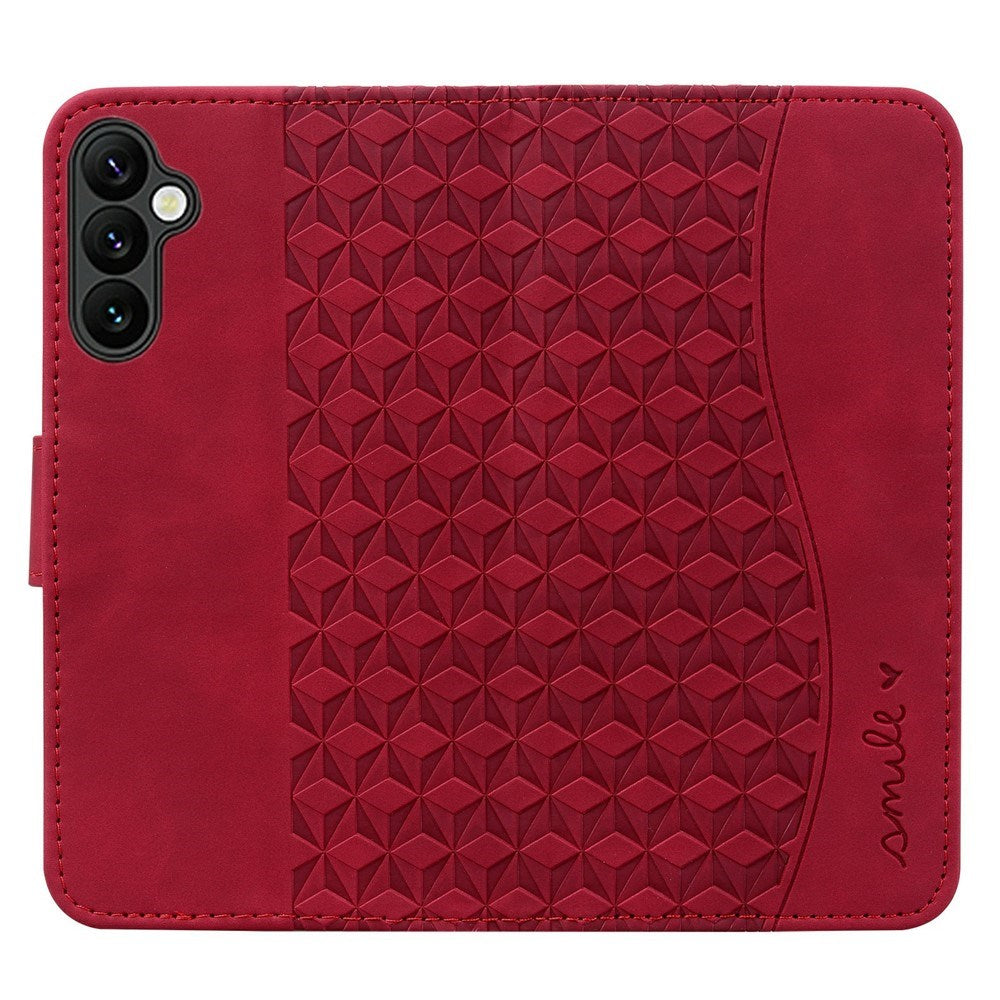 Samsung Galaxy A57 EIDERWOOD Flip Deksel med Trykk - Kortholder & Stropp - Rød