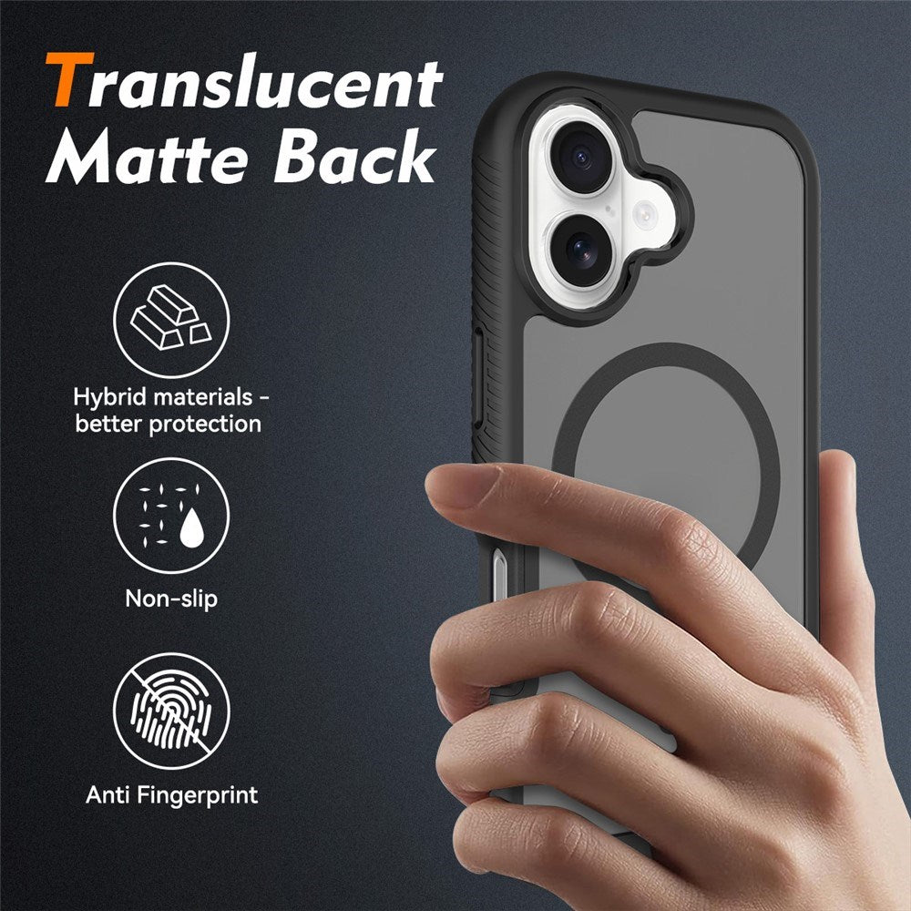 iPhone 17 EIDERWOOD Matt Hybriddeksel med Skjermbeskytterramme - Svart