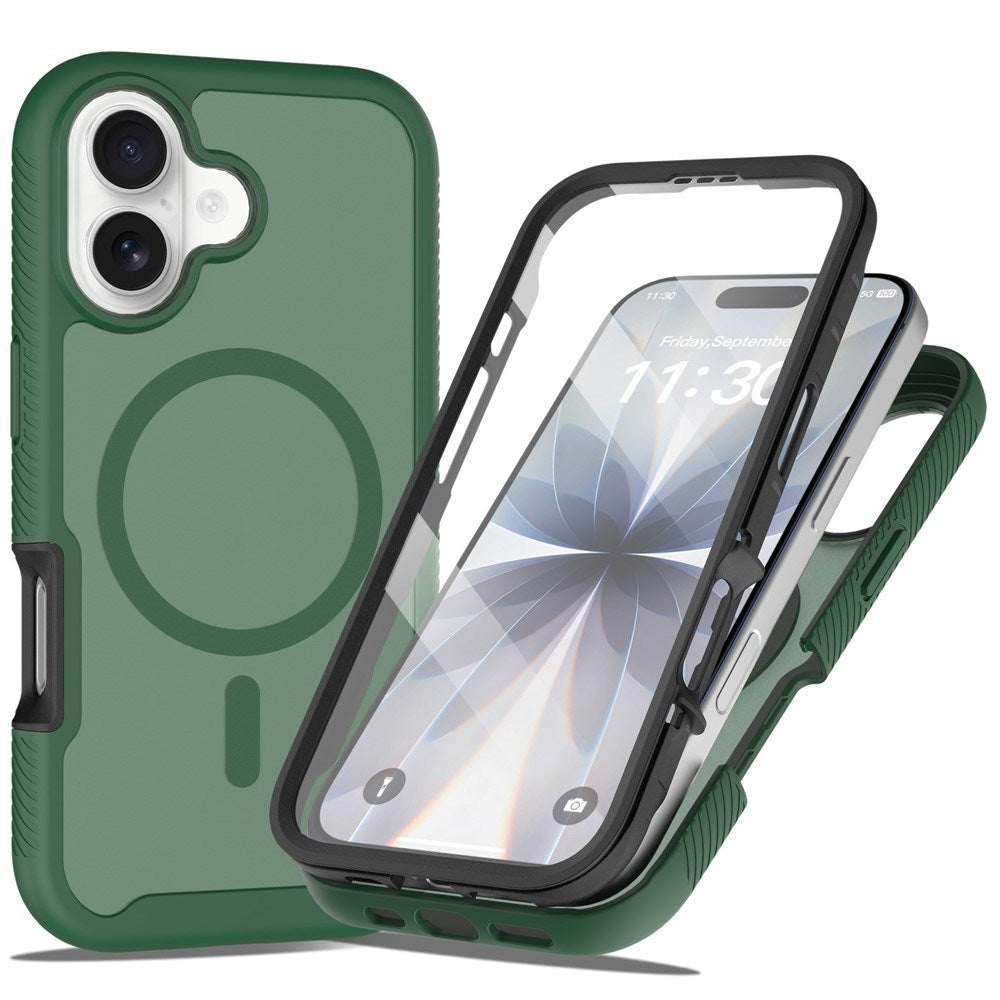 iPhone 17 EIDERWOOD Matt Hybriddeksel med Skjermbeskytterramme - Grønn