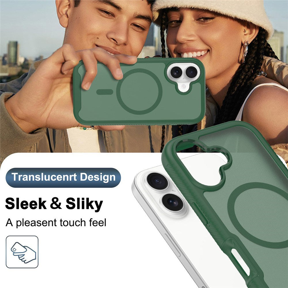 iPhone 17 EIDERWOOD Matt Hybriddeksel med Skjermbeskytterramme - Grønn