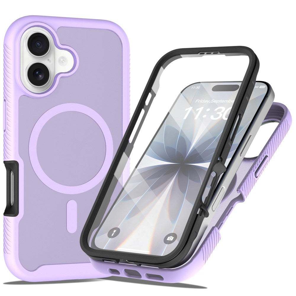 iPhone 17 EIDERWOOD Matt Hybriddeksel med Skjermbeskytterramme - Lilla
