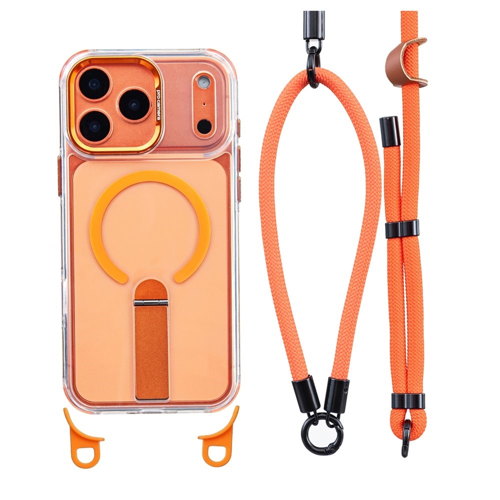 iPhone 17 Pro EIDERWOOD Deksel med Stativfunksjon & Skulder- / Håndleddsstropp - MagSafe Kompatibel - Oransje