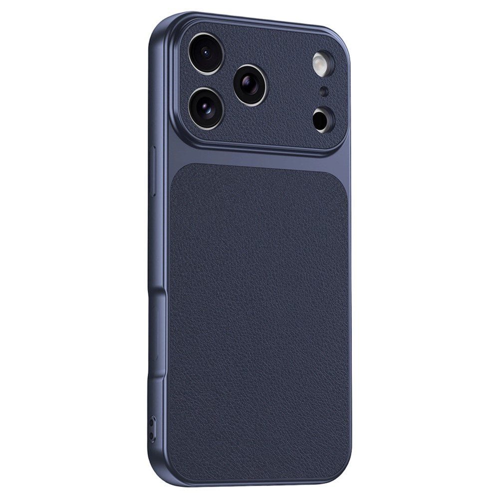 iPhone 17 Pro Max EIDERWOOD Hybrid Bakdeksel med Kunstskinn – Blå