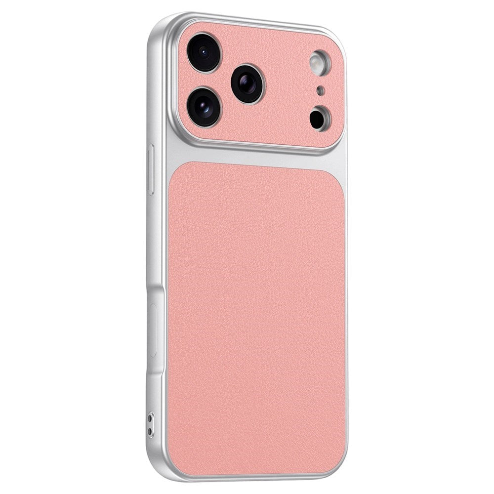 iPhone 17 Pro EIDERWOOD Hybrid Bakdeksel med Kunstskinn – Rosa