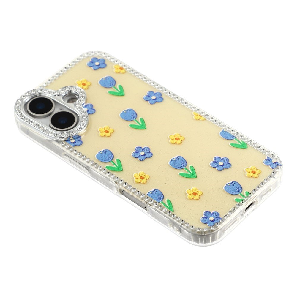 iPhone 17 EIDERWOOD Hybrid Deksel med Strass & Blomsterdesign - Gul / Tulipaner