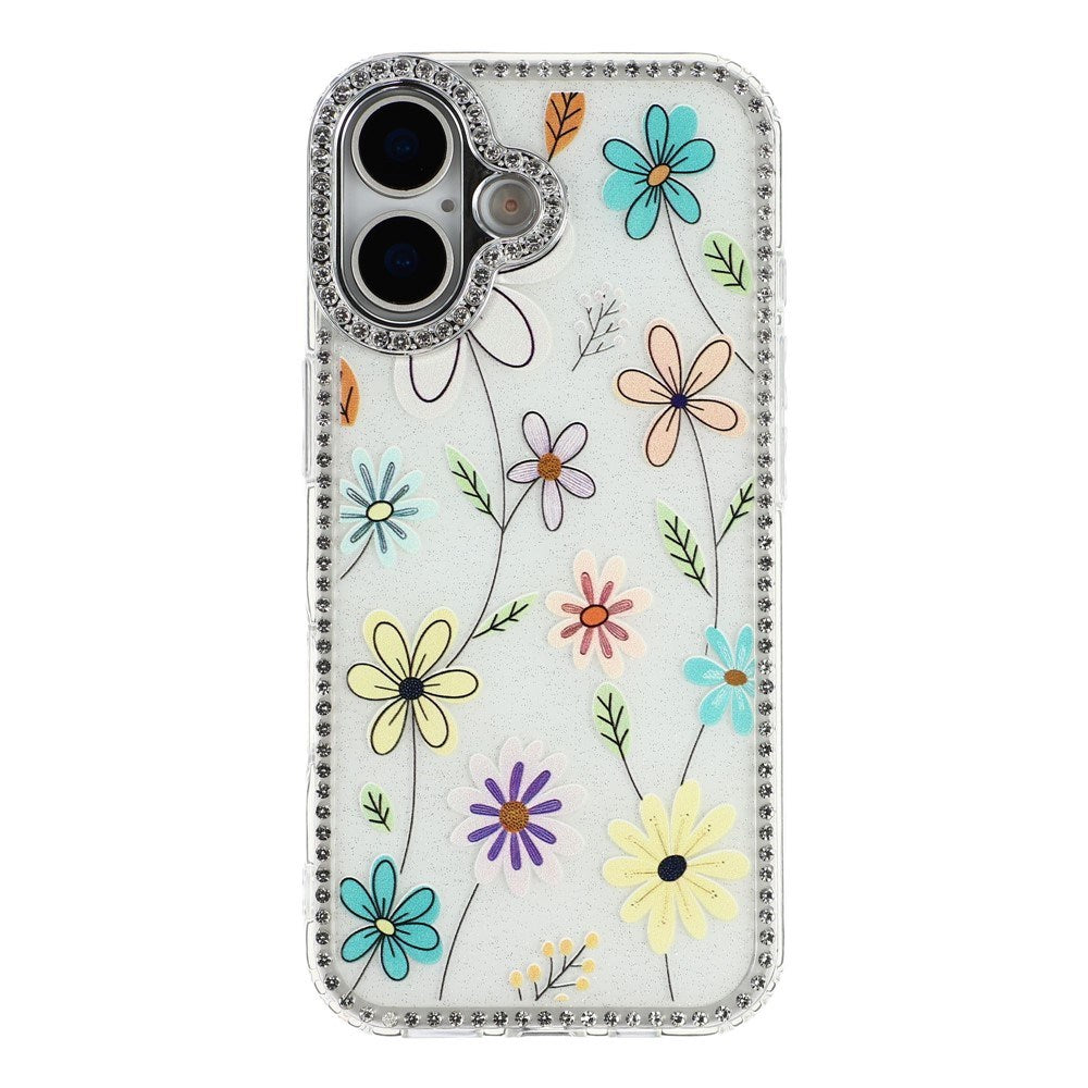 iPhone 17 EIDERWOOD Hybrid Deksel med Strass & Blomsterdesign - Hvit / Flerfarget Blomster