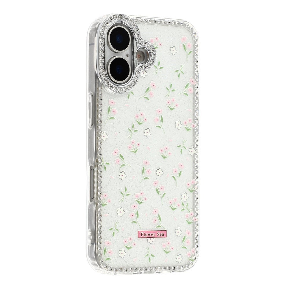 iPhone 17 EIDERWOOD Hybrid Deksel med Strass & Blomsterdesign - Hvit / Vårblomster