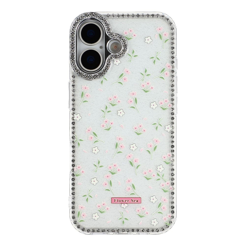 iPhone 17 EIDERWOOD Hybrid Deksel med Strass & Blomsterdesign - Hvit / Vårblomster