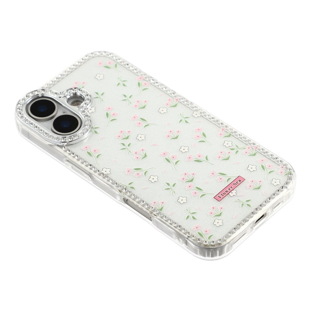 iPhone 17 EIDERWOOD Hybrid Deksel med Strass & Blomsterdesign - Hvit / Vårblomster