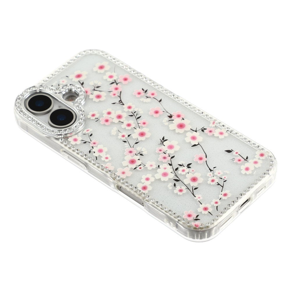 iPhone 17 EIDERWOOD Hybrid Deksel med Strass & Blomsterdesign - Gjennomsiktig / Kirsebærblomster