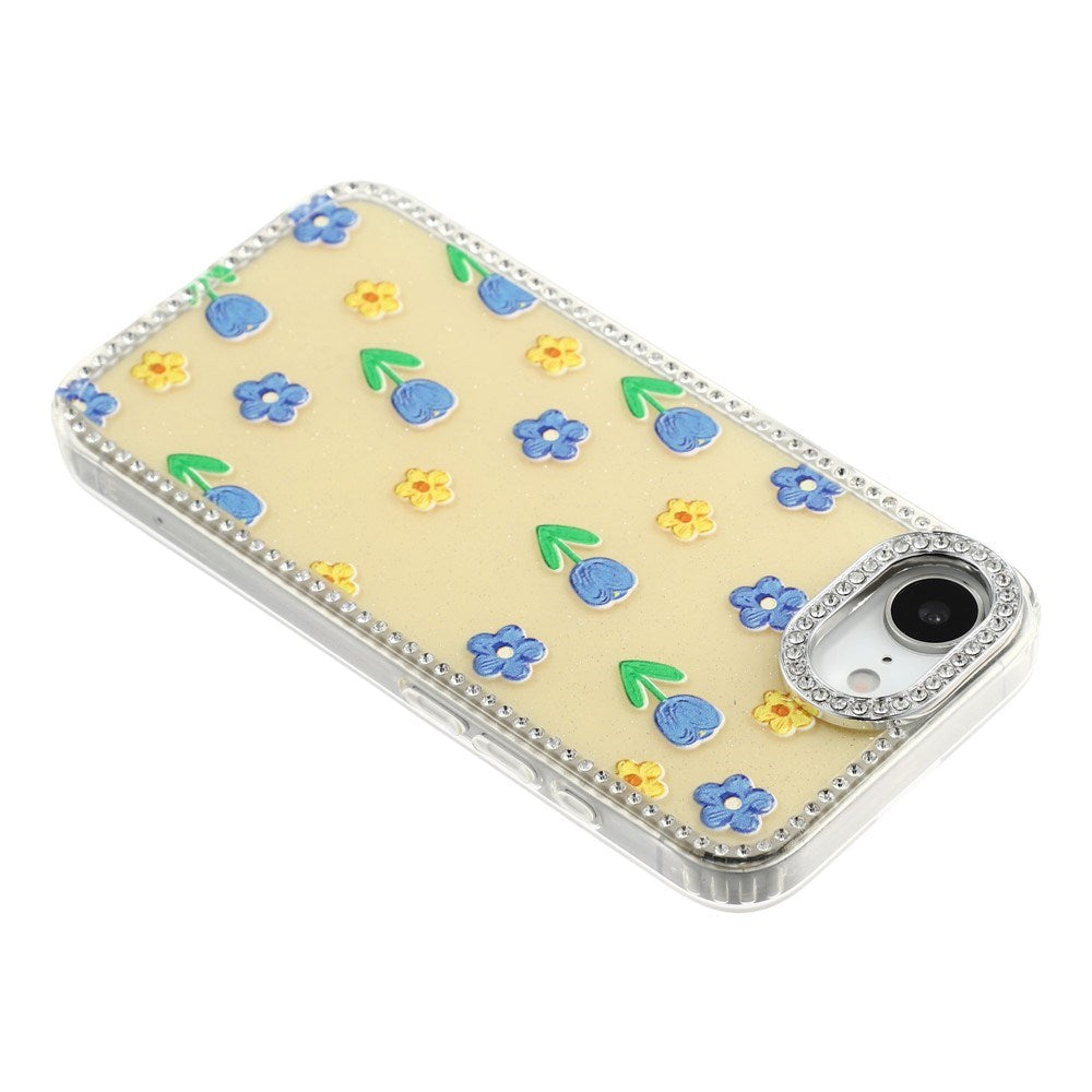 iPhone 17e / 16e EIDERWOOD Hybrid Deksel med Strass & Blomsterdesign - Gul / Tulipaner