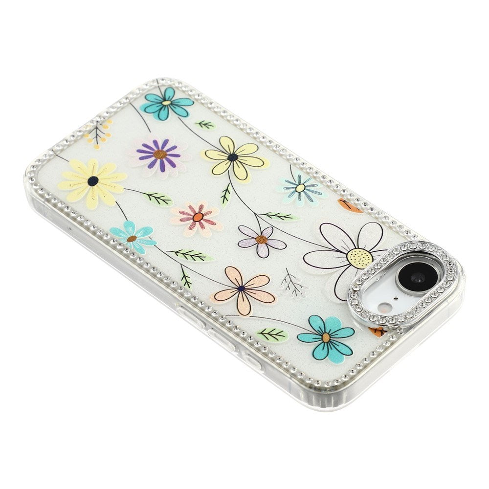 iPhone 17e / 16e EIDERWOOD Hybrid Deksel med Strass & Blomsterdesign - Hvit / Flerfarget Blomster