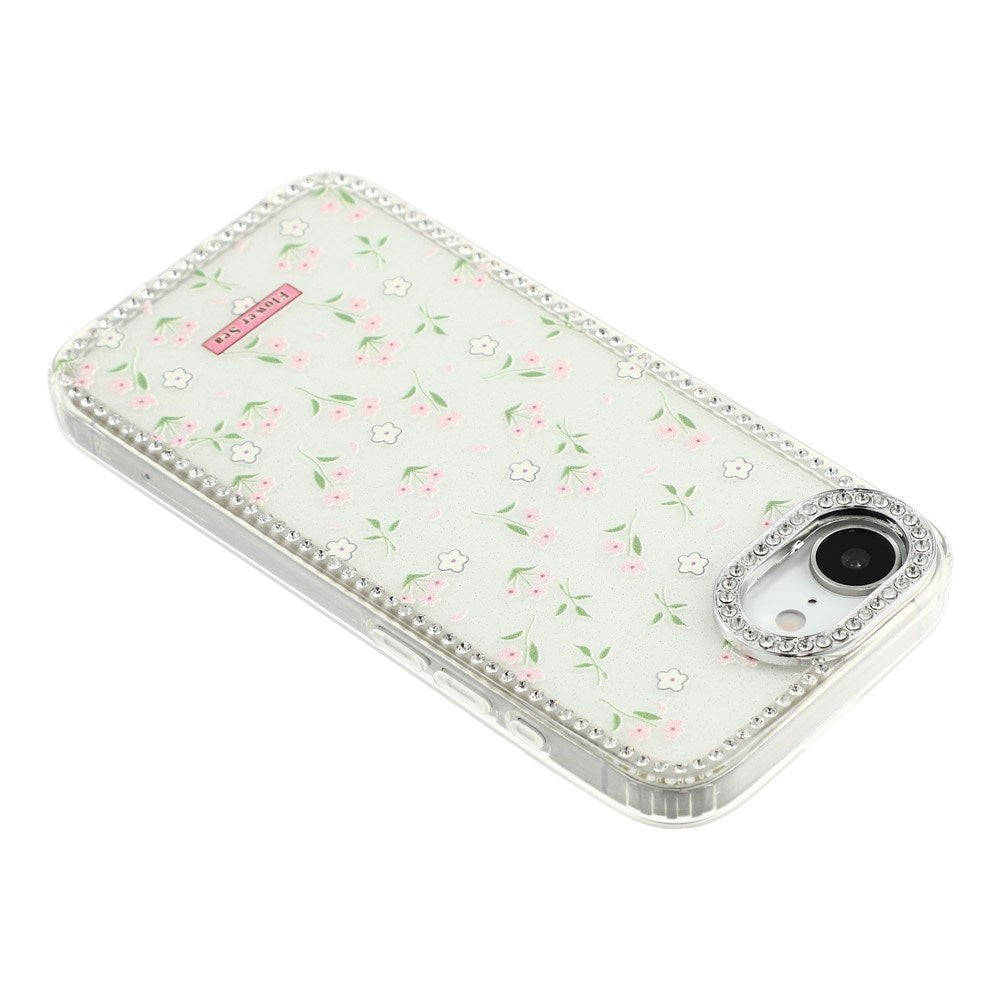 iPhone 17e / 16e EIDERWOOD Hybrid Deksel med Strass & Blomsterdesign - Hvit / Vårblomster
