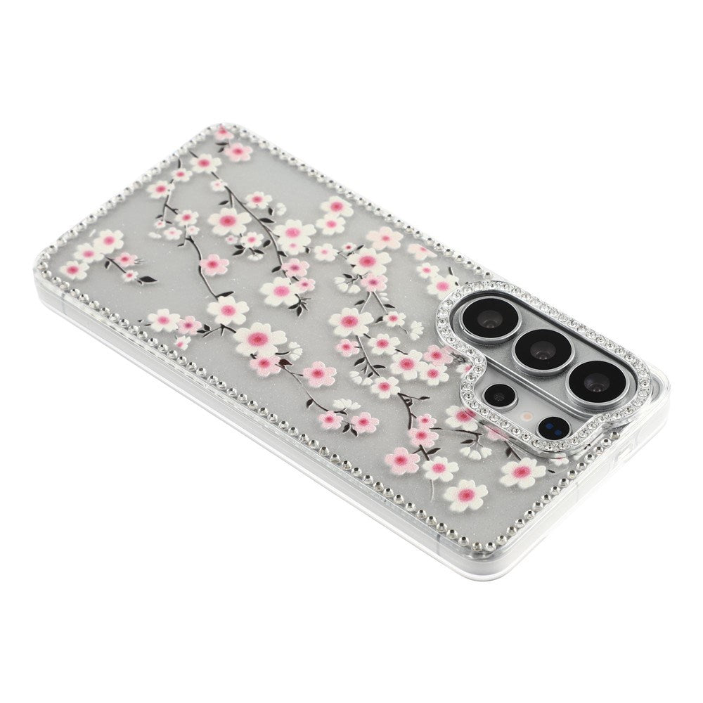 Samsung Galaxy S26 Ultra EIDERWOOD Hybrid Deksel med Strass & Blomsterdesign - Gjennomsiktig / Kirsebærblomster