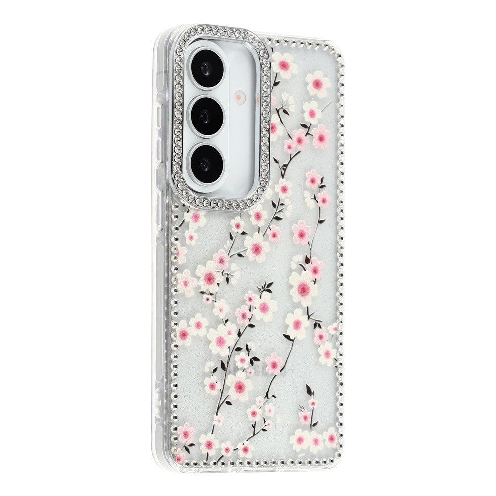 Samsung Galaxy S26 EIDERWOOD Hybrid Deksel med Strass & Blomsterdesign - Gjennomsiktig / Kirsebærblomster