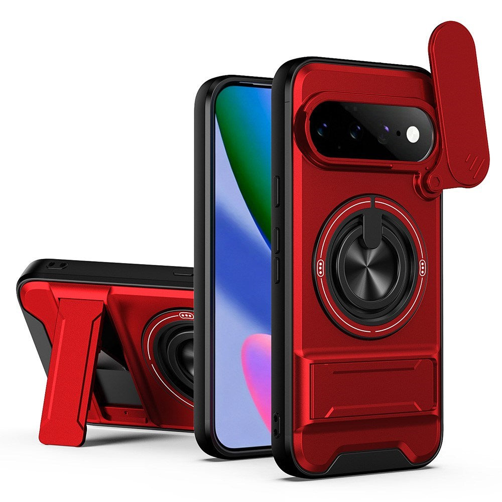 Google Pixel 11 / 11 Pro EIDERWOOD Hybrid Håndverker Deksel m. Kickstand & Cam Slider - MagSafe Kompatibel - Rød