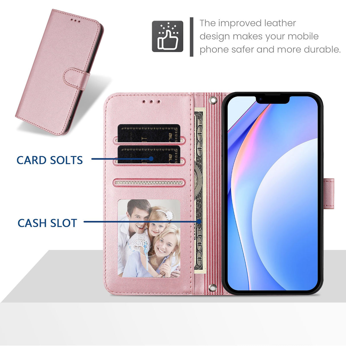 Honor 600 / 600 Pro EIDERWOOD Kunstskinn Flip Deksel m. Stropp - Rosa
