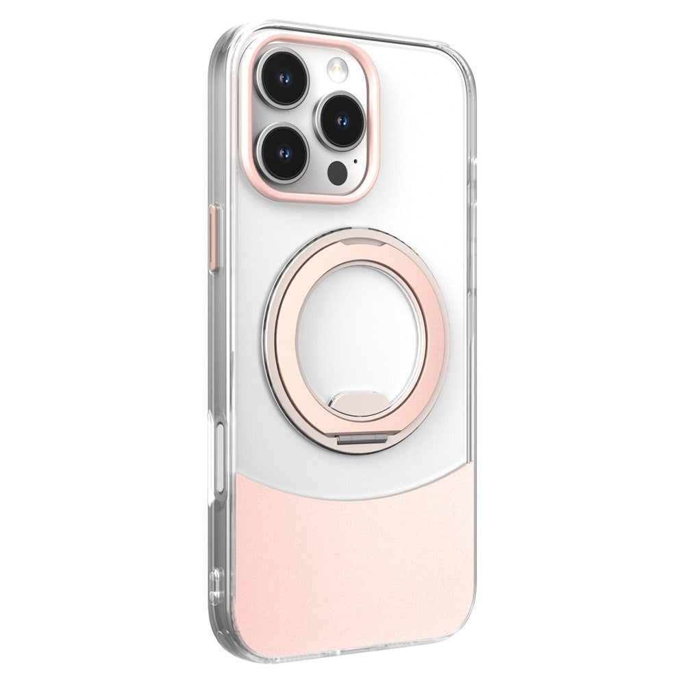 iPhone 17 EIDERWOOD Hybrid Deksel med Stativfunksjon - MagSafe Kompatibel - Gjennomsiktig / Rosa