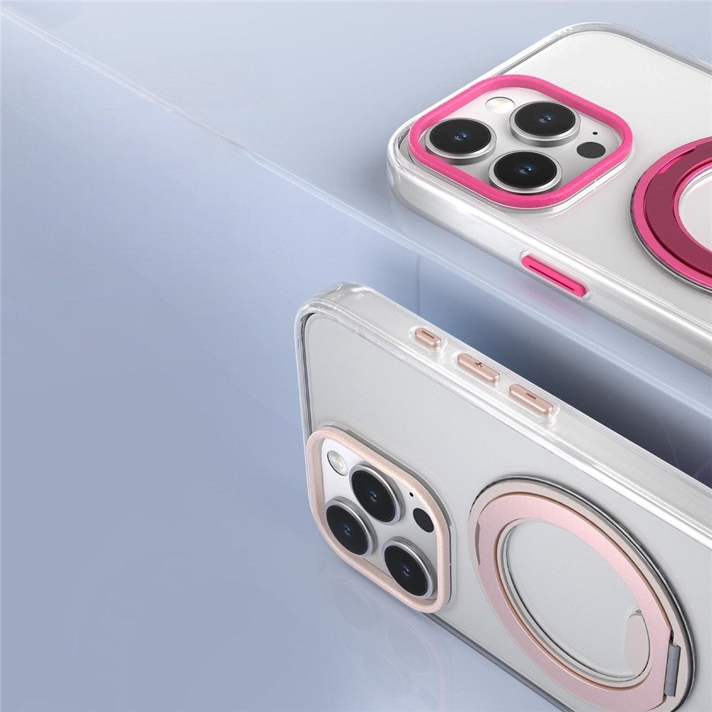 iPhone 17 EIDERWOOD Hybrid Deksel med Stativfunksjon - MagSafe Kompatibel - Gjennomsiktig / Rosa