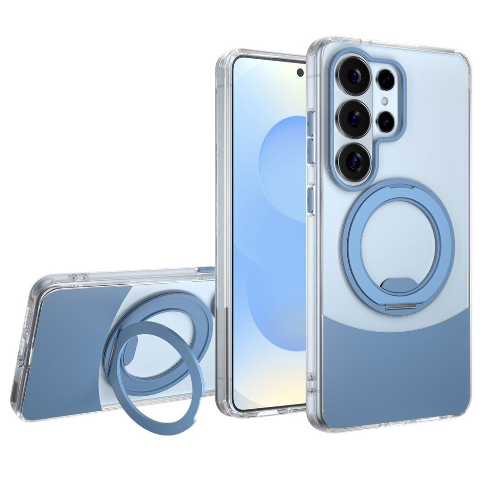 Samsung Galaxy S26 EIDERWOOD Hybrid Deksel med Stativfunksjon - MagSafe Kompatibel - Gjennomsiktig / Blå