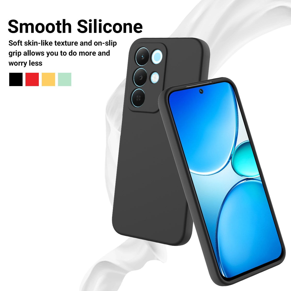 Realme C100 EIDERWOOD Silikon Deksel m. Stropp - Svart