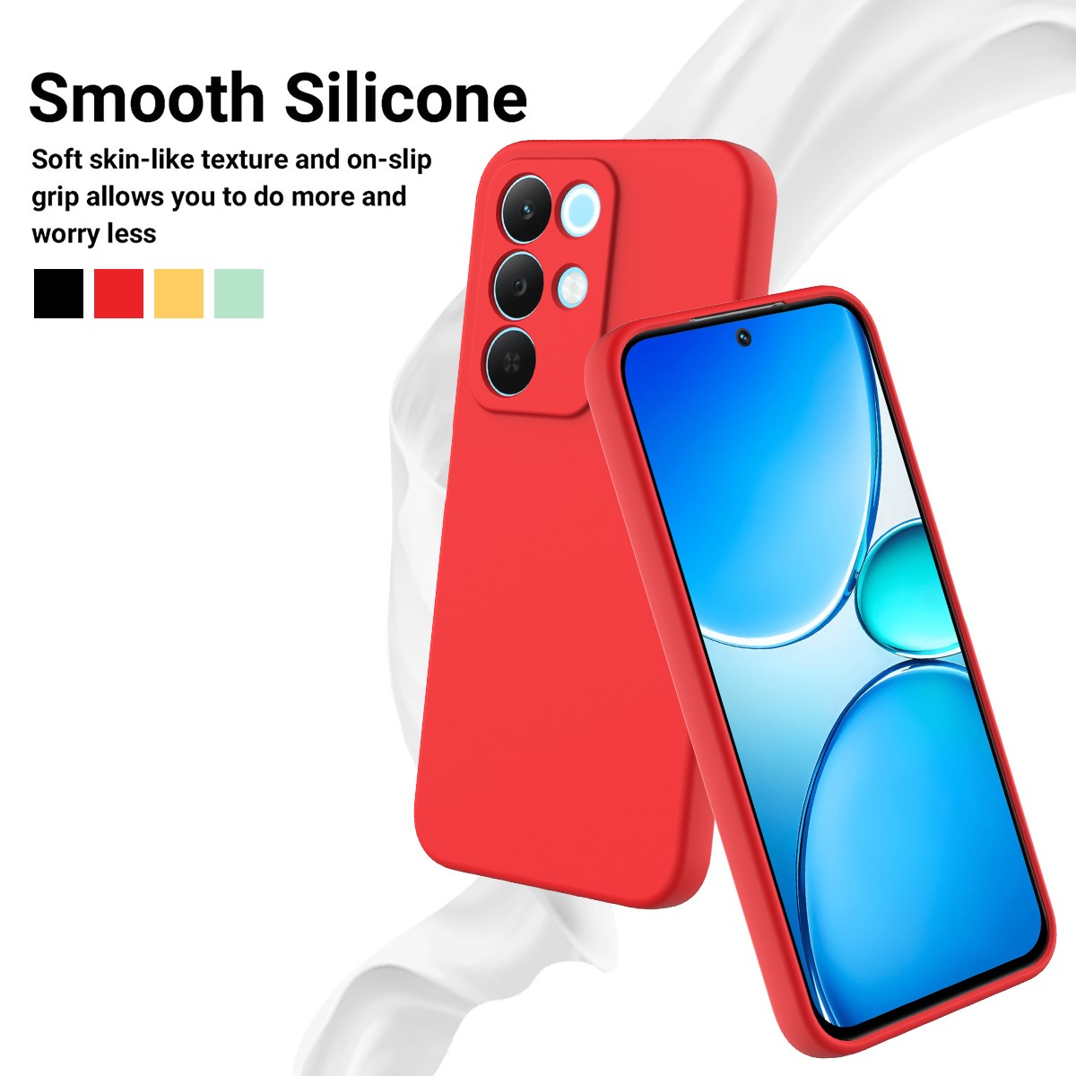 Realme C100 EIDERWOOD Silikon Deksel m. Stropp - Rød