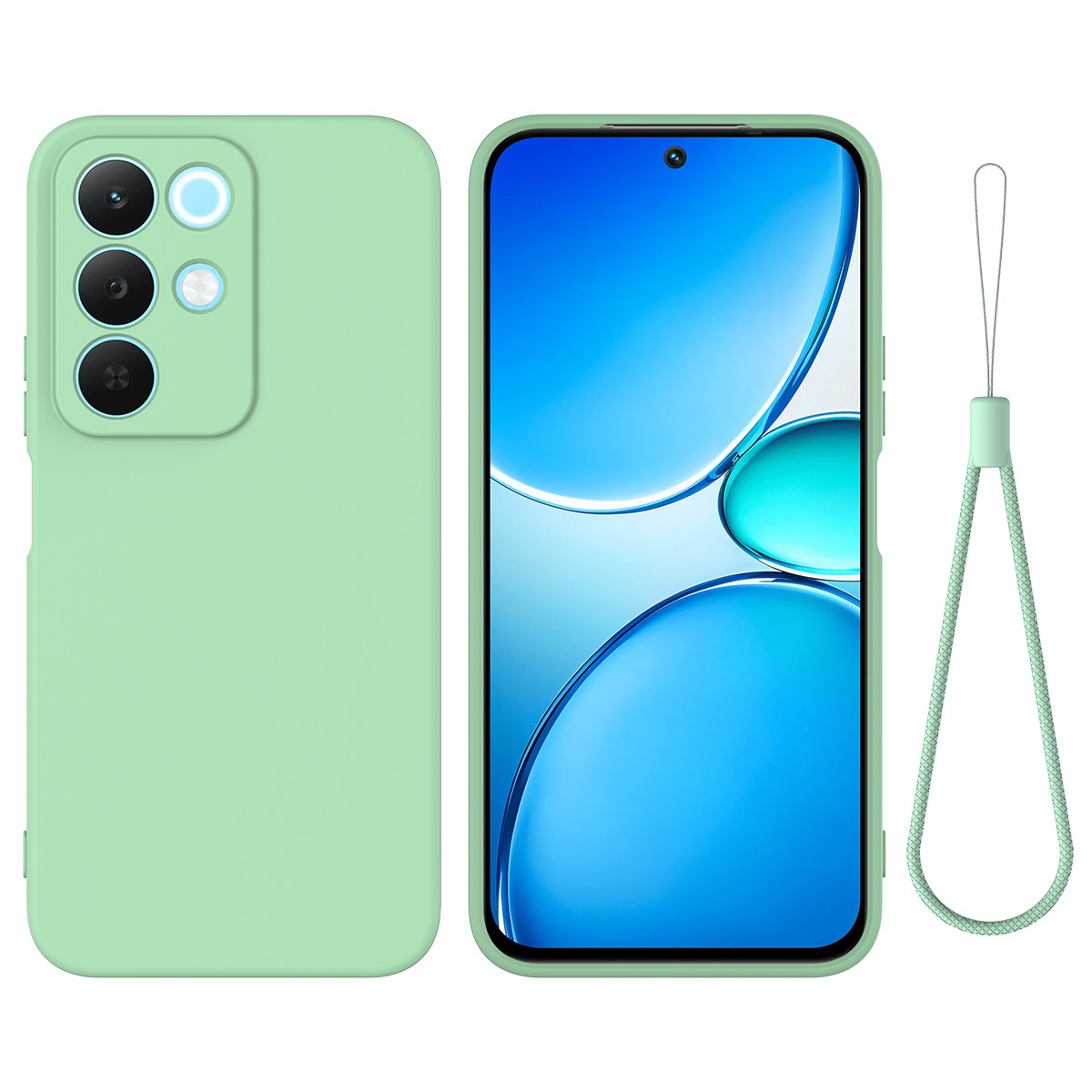 Realme C100 EIDERWOOD Silikon Deksel m. Stropp - Grønn
