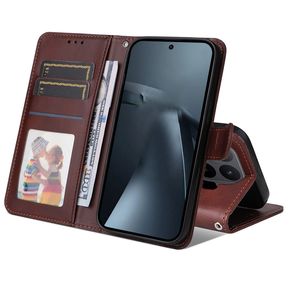 Xiaomi 17T EIDERWOOD Kunstskinn Flip Deksel m. Stropp - Brun