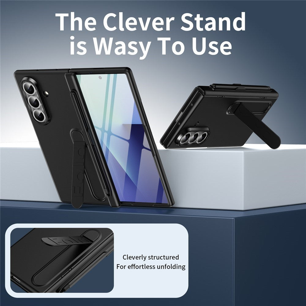 Samsung Galaxy Z Fold8 Ultra Hard Plast Deksel m. Skjermbeskytter & Støttefunksjon - Svart
