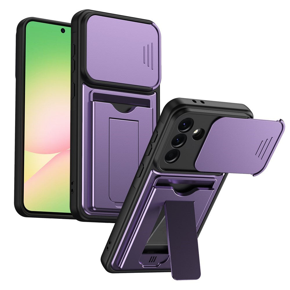 Samsung Galaxy A27 EIDERWOOD Hybrid Håndverker Deksel m. Kortholder & Cam Slider - Lilla