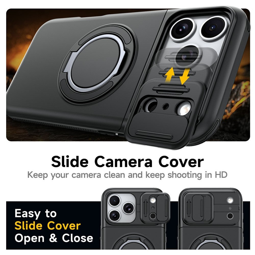 iPhone 18 Pro / 17 Pro EIDERWOOD Hybrid Håndverker Deksel m. Kortholder & Cam Slider - MagSafe Kompatibel - Svart
