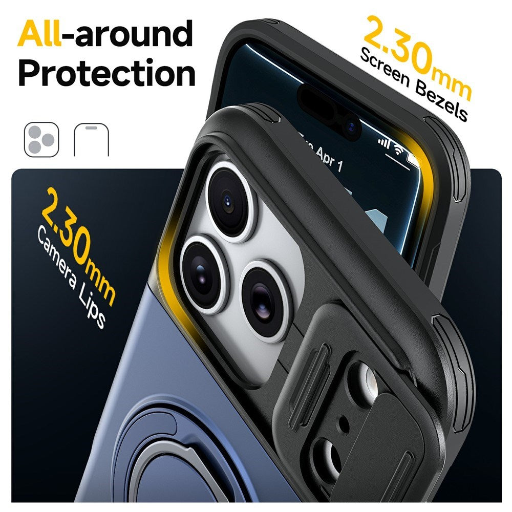 iPhone 18 Pro / 17 Pro EIDERWOOD Hybrid Håndverker Deksel m. Kortholder & Cam Slider - MagSafe Kompatibel - Blå