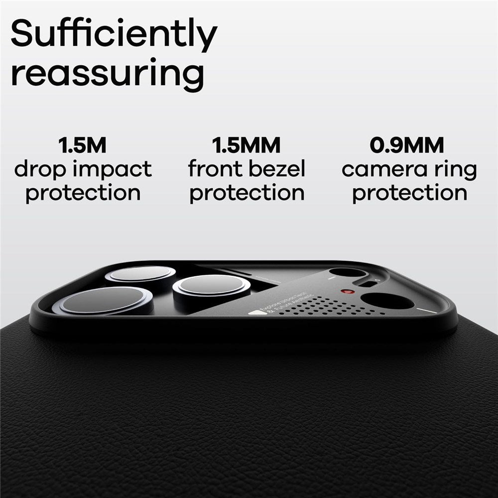 iPhone 17 Pro AULUMU Kunstskinn Deksel - MagSafe Kompatibel - Svart