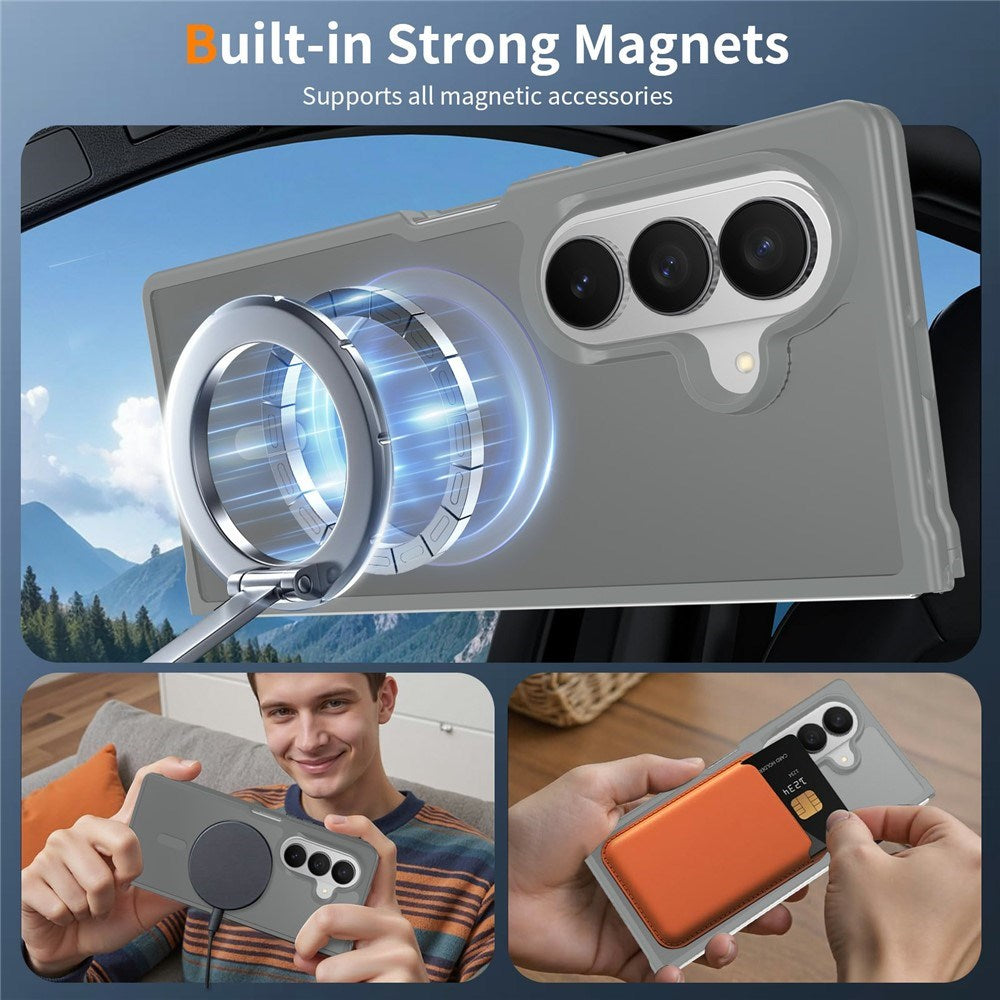 Samsung Galaxy Z Fold8 Matt Fleksibelt Plast Deksel - MagSafe Kompatibel - Grå