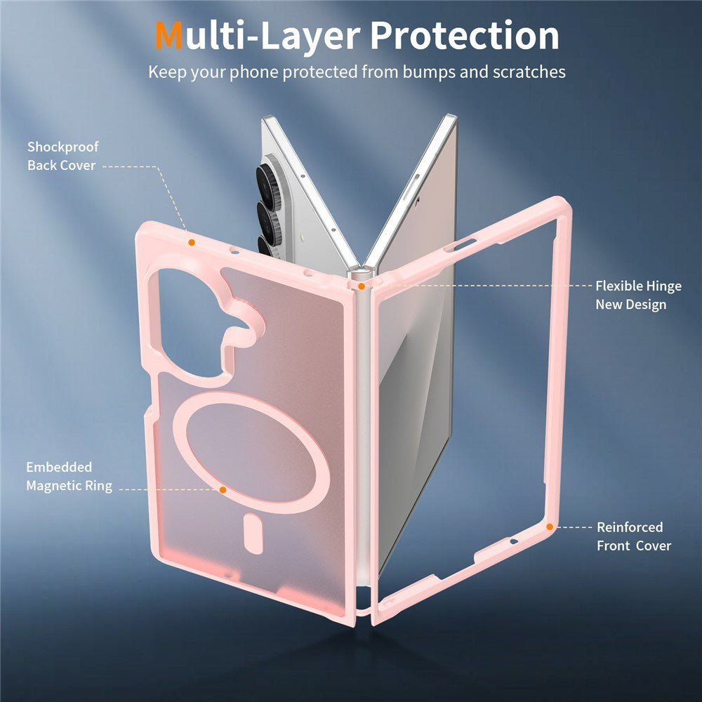 Samsung Galaxy Z Fold8 Ultra Matt Fleksibelt Plast Deksel - MagSafe Kompatibel - Rosa