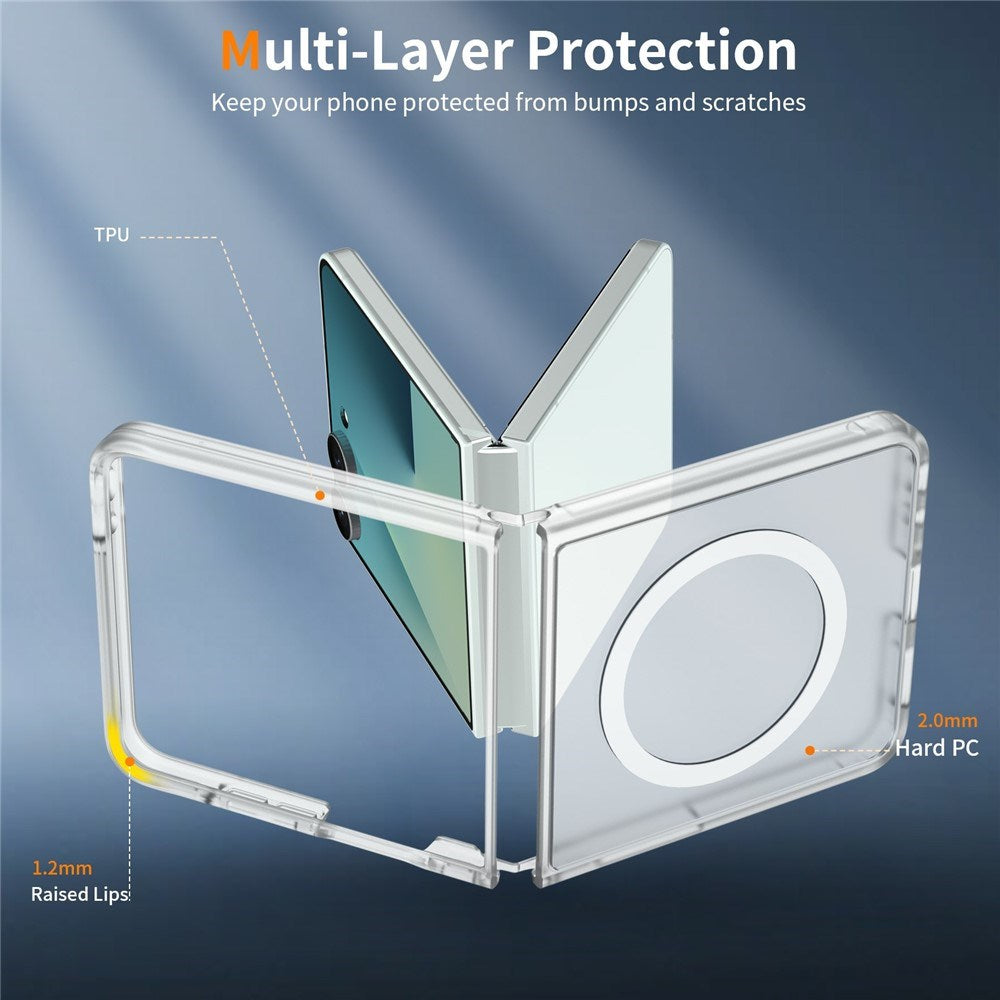 Samsung Galaxy Z Flip8 Matt Fleksibelt Plast Deksel - MagSafe Kompatibel - Gjennomsiktig
