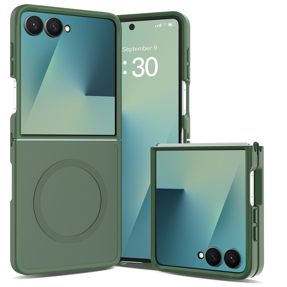 Samsung Galaxy Z Flip8 Matt Fleksibelt Plast Deksel - MagSafe Kompatibel - Grønn