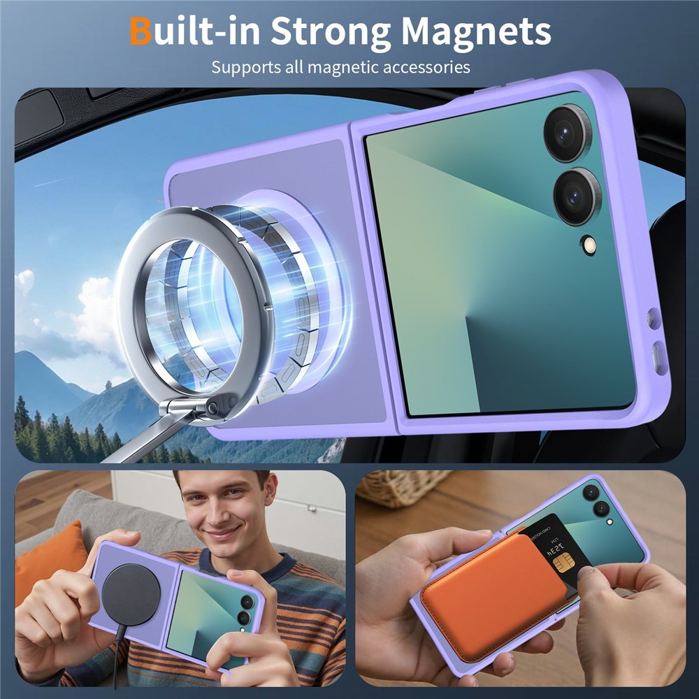 Samsung Galaxy Z Flip8 Matt Fleksibelt Plast Deksel - MagSafe Kompatibel - Lilla