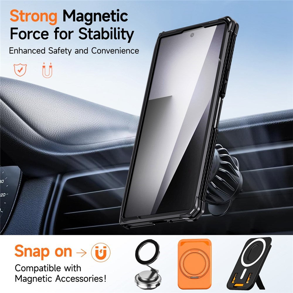 Samsung Galaxy Z Fold8 Ultra / Fold7 EIDERWOOD Håndverker Deksel med Indbygget Kickstand - MagSafe Kompatibel - Svart / Blå