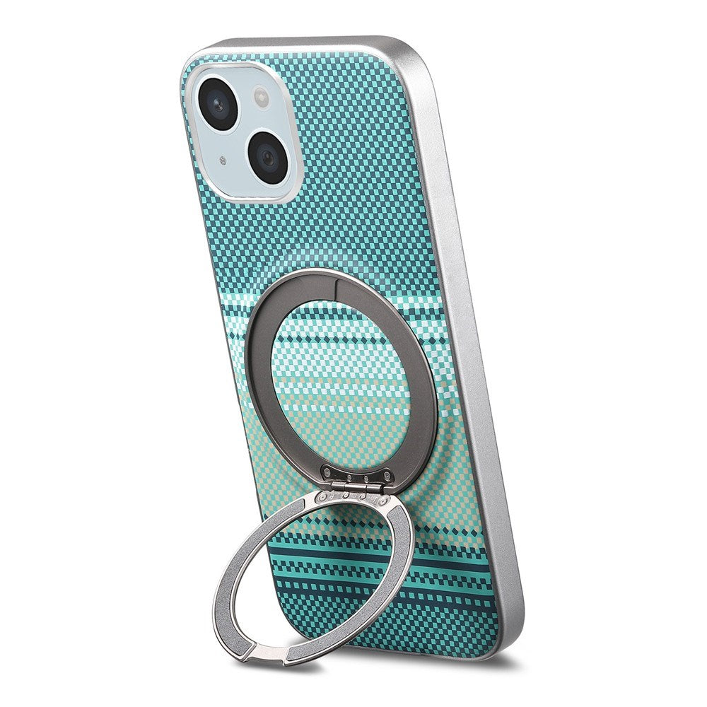 iPhone 14 / 13 EIDERWOOD Hybrid Plast Gradient Deksel m. Roterende Kickstand - MagSafe Kompatibel - Grønn