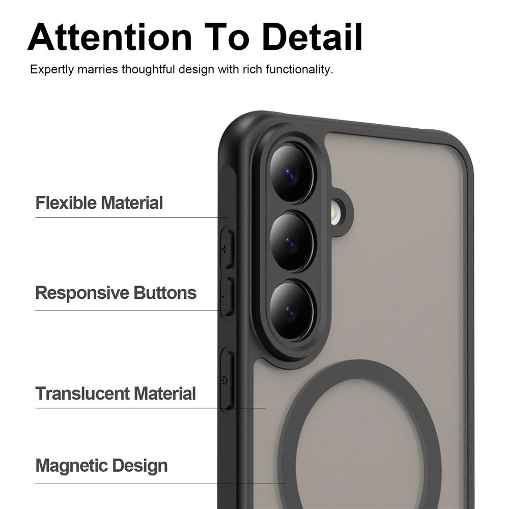 Samsung Galaxy S26 FE EIDERWOOD Matte Hybrid Deksel – MagSafe Kompatibel - Gjennomsiktig / Svart