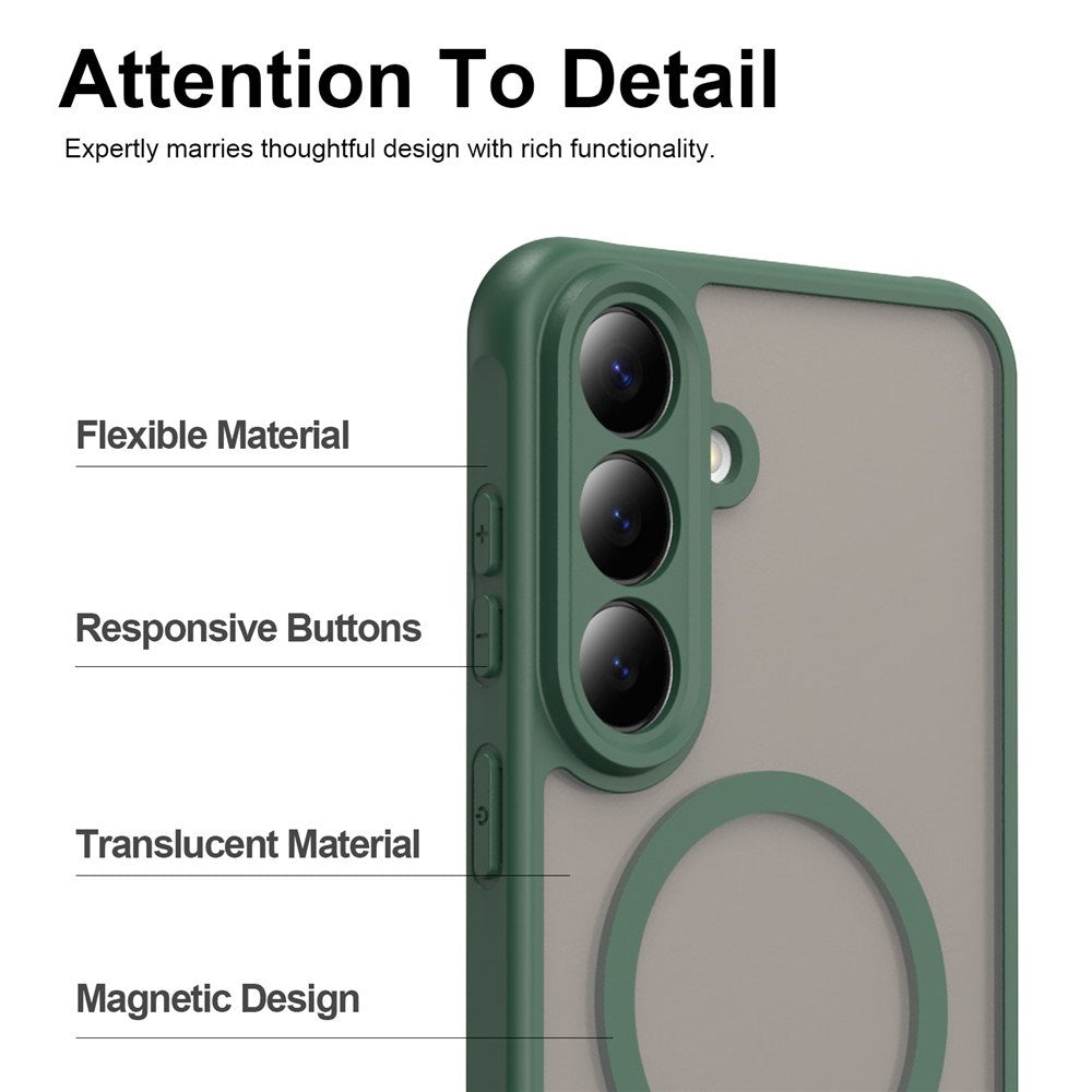 Samsung Galaxy S26 FE EIDERWOOD Matte Hybrid Deksel – MagSafe Kompatibel - Gjennomsiktig / Grønn