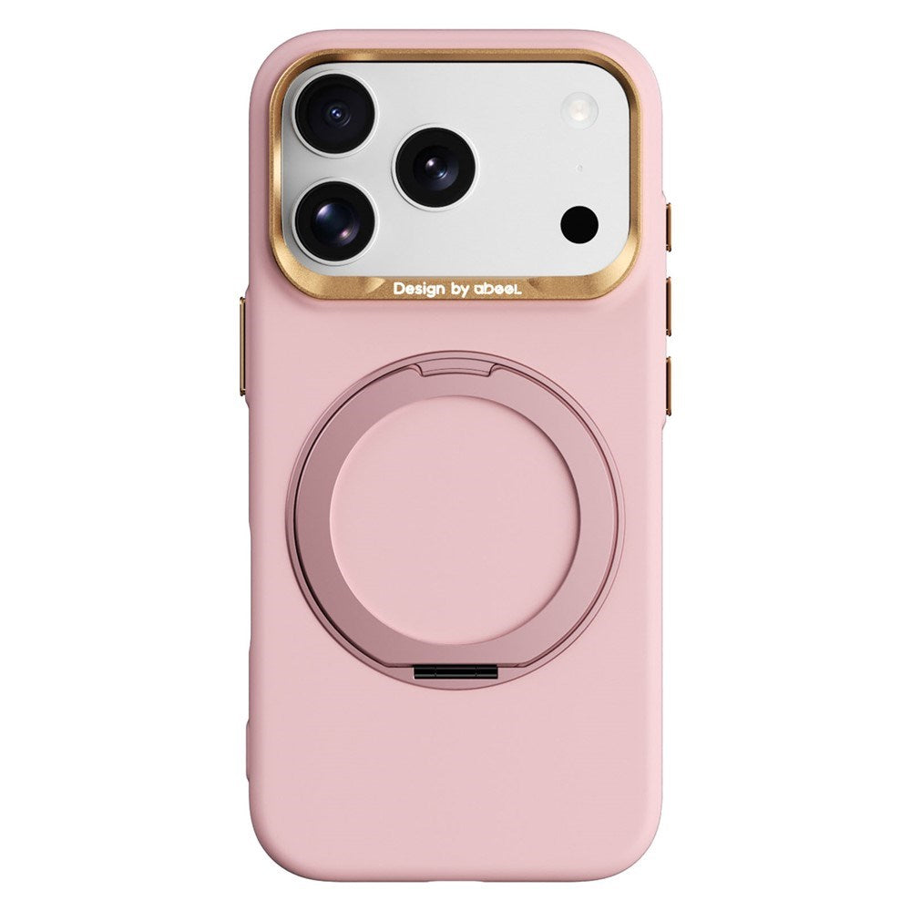 iPhone 17 Pro / 18 Pro ABEEL Hardt Soft-Touch Plast Deksel m. Kickstand - MagSafe Kompatibel - Rosa