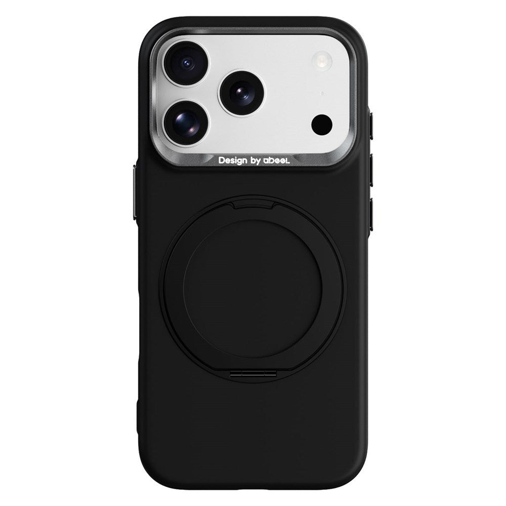 iPhone 17 Pro / 18 Pro ABEEL Hardt Soft-Touch Plast Deksel m. Kickstand - MagSafe Kompatibel - Svart