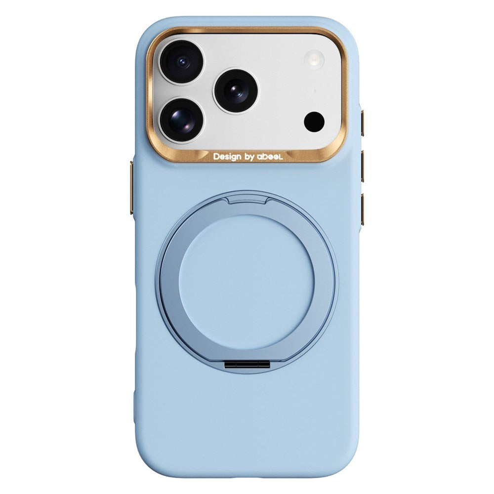 iPhone 17 Pro Max / 18 Pro Max ABEEL Hardt Soft-Touch Plast Deksel m. Kickstand - MagSafe Kompatibel - Lyseblå