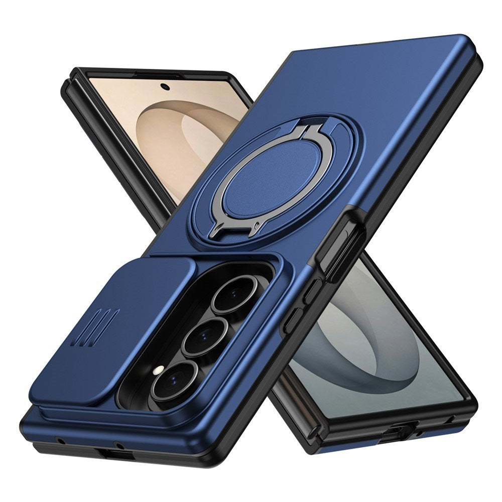Samsung Galaxy Z Fold8 Ultra / Fold7 EIDERWOOD Hybrid Deksel med 360° Roterbart Stativ & Kamerabeskyttelse - MagSafe Kompatibel - Blå