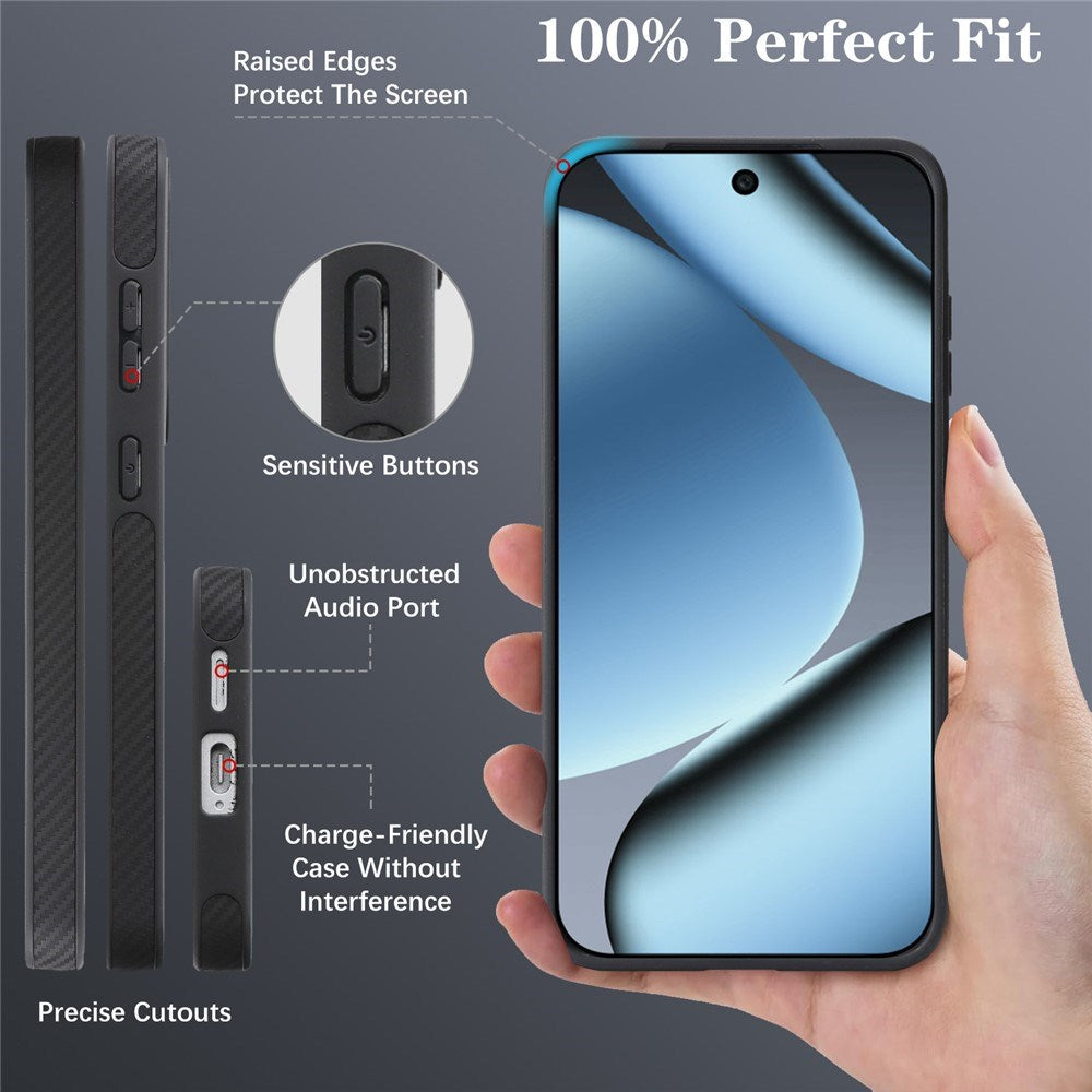 Google Pixel 11 Pro XL EIDERWOOD Deksel med Karbonstruktur – MagSafe Kompatibel – Svart